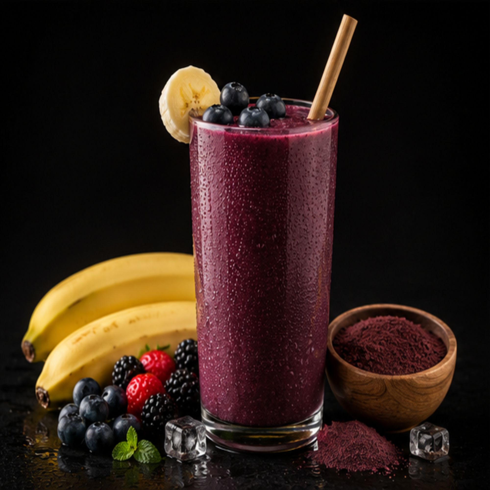 Smoothie Delightful: Plátano, arándano, mango, açaí